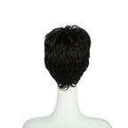 3.5-inch black pixie wig, back view showing the cropped nape