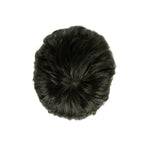 3.5-inch black pixie wig, top view showing the crown