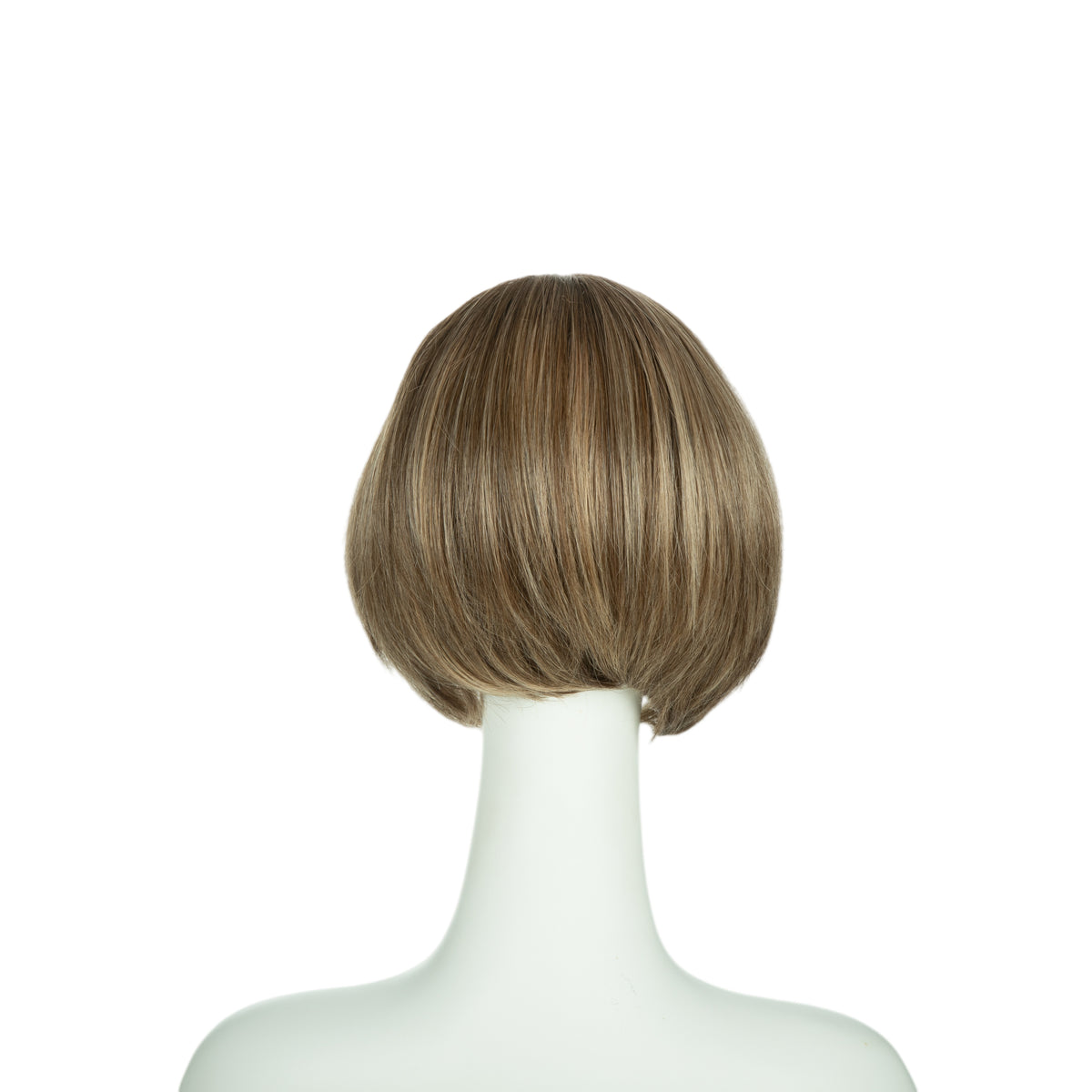 8-inch beige blonde classic bob wig, back view showing the rounded shape