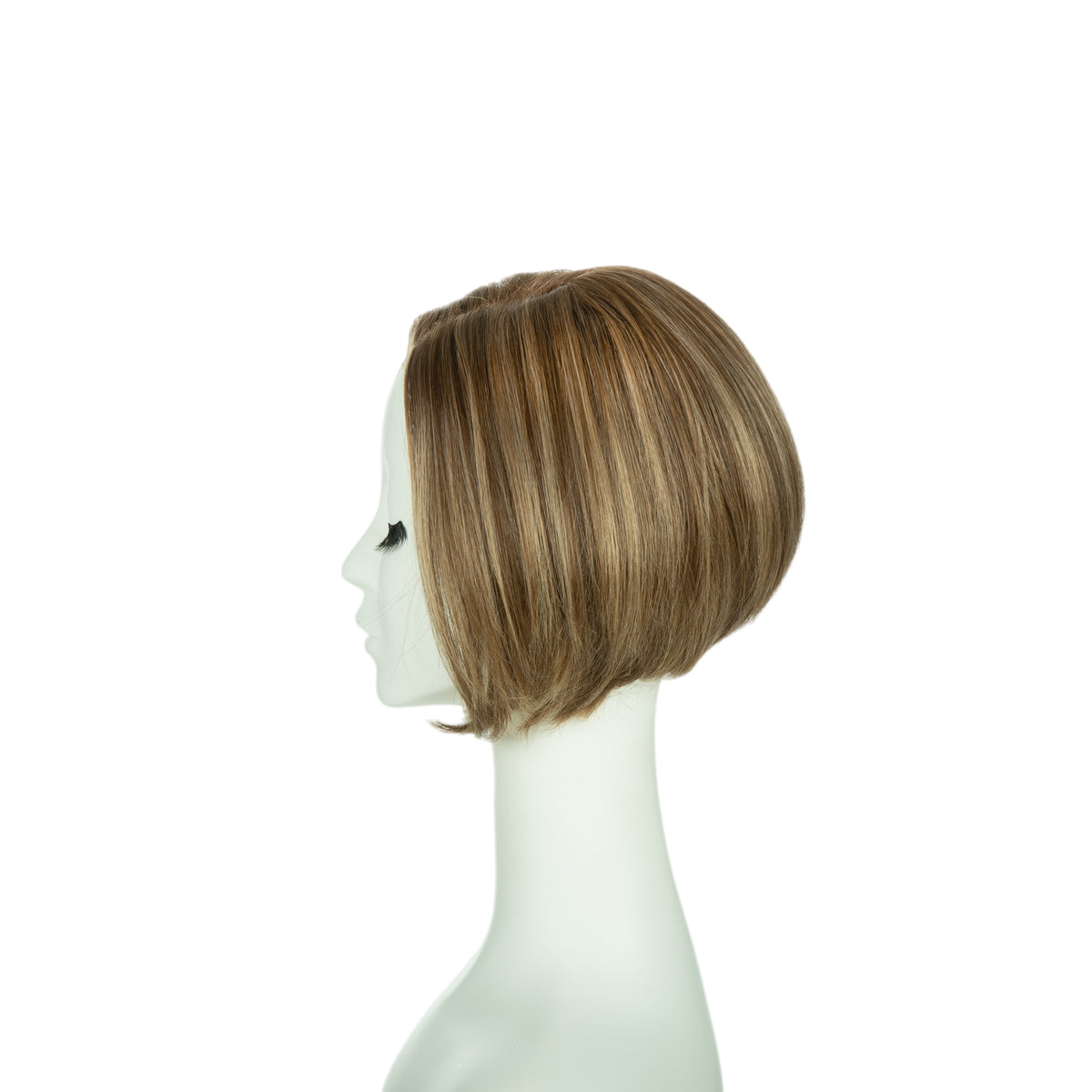 8-inch beige blonde classic bob wig, profile facing left