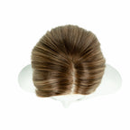 8-inch beige blonde classic bob wig, top view showing the parting