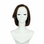 8-inch blunt straight bob synthetic wig in auburn brown, front view