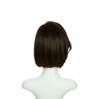 Back view of auburn brown 8-inch blunt straight bob wig
