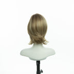 8.5-inch champagne blonde layered bob wig, back view showing flipped ends