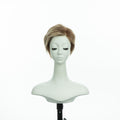 4-inch pastel blonde pixie wig, front view showing side-swept bangs