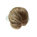 4-inch pastel blonde pixie wig, top view showing the swept layers