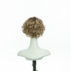 7-inch pearl blonde curly bob wig, back view showing the curls